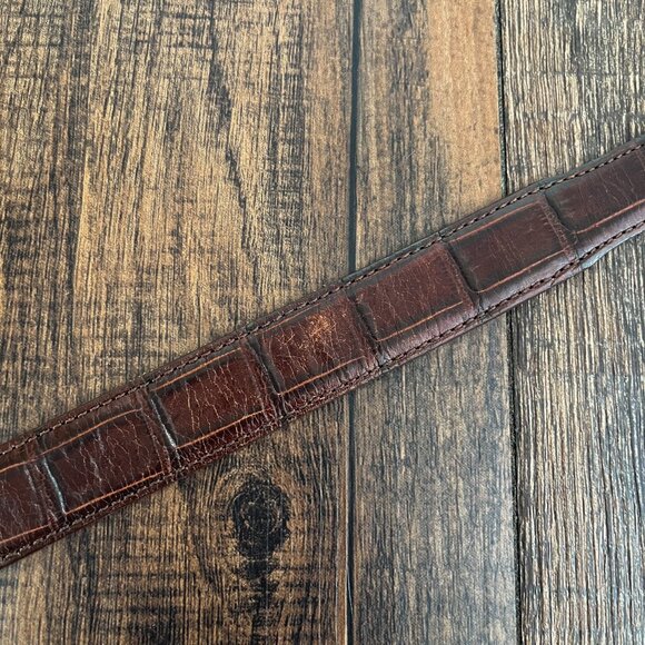 VTG Canterbury Belt Genuine Crocodile Italian Leather Western Mens Size 34 Brown - Picture 7 of 15